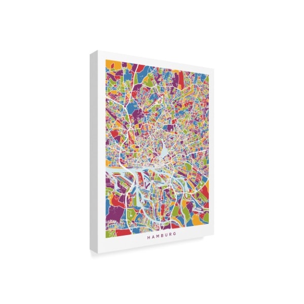 Michael Tompsett 'Hamburg Germany City Map' Canvas Art,18x24
